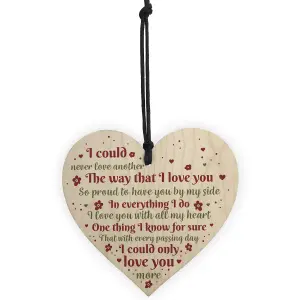 Red Ocean Special Valentines Day Gift For Your Boyfriend Girlfriend Husband Wife Love Plaque Wooden Heart Keepsake Plaque