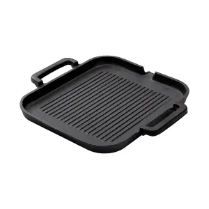 Large Cast Iron Griddle Pan with Dual Handles and Pour Spout for Camping and Family Cooking Adventures