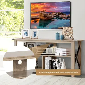 Costway 3-Tier TV Stand for TVs up to 55" Industrial Console Table Entertainment Center