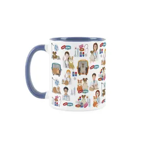 Vet Nurse Mug - Humorous Veterinary Trades Funny Novelty Gift - Tea/Coffee Hot Drinks Blue Ceramic Cup Present