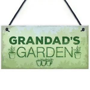 Red Ocean Grandads Garden Hanging Summer House Shed Sign Garden Plaque Birthday Gifts For Grandad