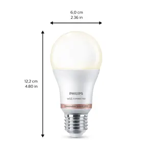 Philips WiZ E27 60W LED Warm white A60 Non-dimmable Light bulb Pack of 2