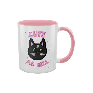 Grindstore Cute As Hell Inner Two Tone Mug White/Pink (One Size)