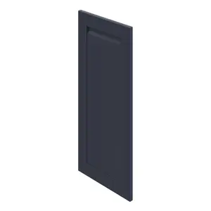 GoodHome Garcinia Integrated handle Matt navy blue Shaker Tall wall Cabinet door (W)400mm (H)895mm (T)20mm