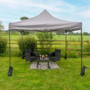 Pop Up 3x3 Gazebo Without Sides Light Grey