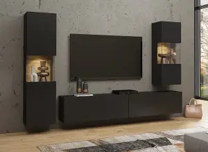 Modern & Spacious Ava 09 Entertainment Unit H300mm W1800mm D350mm in Chic Black