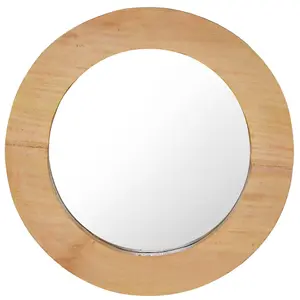 Berkfield Wall Mirror 40 cm Teak Round