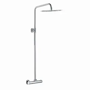 ENKI Dune Chrome Single Outlet Thermostatic Overhead Shower Slim 300mm