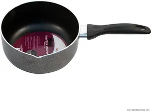 Non Stick Milk Pan Cookware Black Stir Kitchen Handle Cooking Heating 18Cm