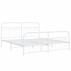 Berkfield Metal Bed Frame without Mattress with Footboard White 183x213cm