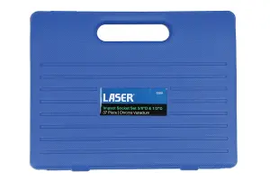 Laser 3288 37pc Socket Set Impact 3/8" & 1/2" Drive Metric & Imperial