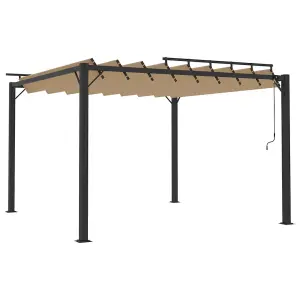 Berkfield Gazebo with Louvered Roof 3x3 m Taupe Fabric and Aluminium