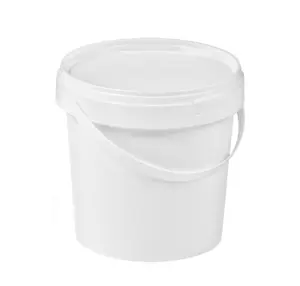 Plastic Buckets Tubs White  Tamper Evident Lids  100 buckets 1L