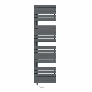 Rinse Bathrooms Designer Flat Panel Electric Heated Towel Rail Radiator Bathroom Ladder Radiators Prefilled Sand Grey 1800x500mm