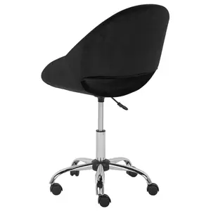 Beliani Retro Desk Chair Velvet Black SELMA