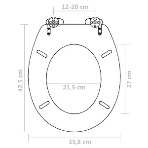 WC Toilet Seat MDF Soft Close Lid Simple Design Brown