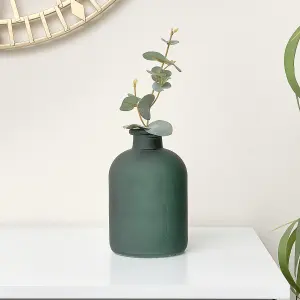 Melody Maison Green Frosted Glass Bottle Vase -18cm