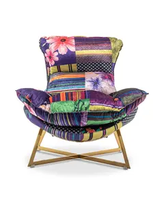 Fabric Patchwork Pierina Accent Chair