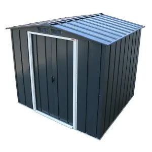 6 x 6 Apex Metal Garden Shed - Anthracite Grey (6ft x 6ft / 6' x 6' / 1.8m x 1.2m)