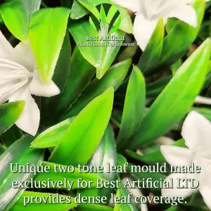 Best Artificial 28cm White Lily Hanging Basket Flower Topiary Ball - Suitable for Outdoor Use - Weather & Fade Resistant