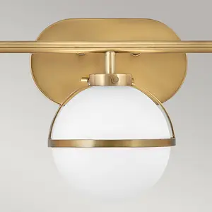 Luminosa Hinkley Hollis Bathroom Wall Lamp Heritage Brass, IP44