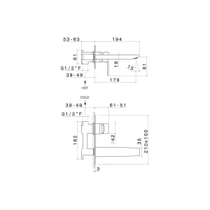 Fonthill Chrome effect Wall Mono mixer Tap