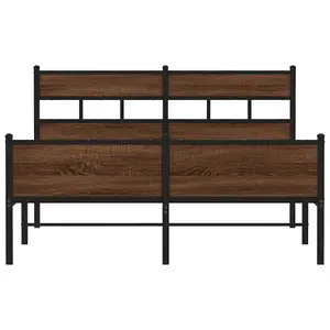 Berkfield Bed Frame without Mattress Brown Oak 140x200 cm Engineered Wood