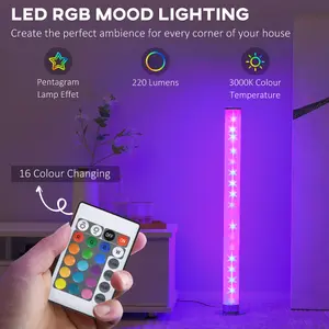 HOMCOM RGB Floor Lamps LED Corner Lamp with Remote Control Mood Lighting