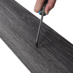 36 Pcs Peel and Stick Flooring Tile Waterproof Self Adhesive Plank Wood Grain Effect PVC Flooring Dark Grey