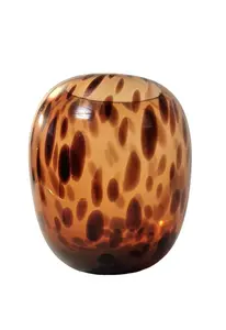 Leopard         Print         Glass         Vase         26cm