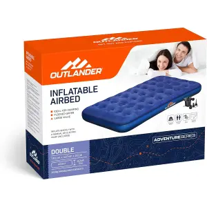 Single Inflatable Airbed Mattress With AC Pump For Camping Hiking Guest Home