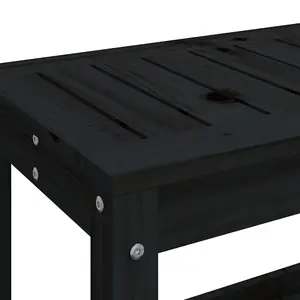 Berkfield Garden Bench Black 108x35x45 cm Solid Wood Pine