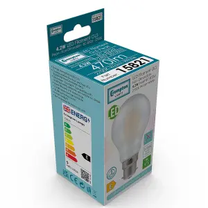 Crompton Lamps LED GLS 4.2W B22 Filament (5 Pack) Pearl Warm White (40W Eqv)