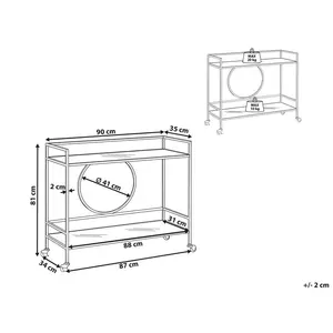 Hopeworth Metal Bar Cart