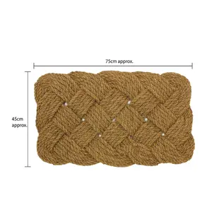 JVL Eco Friendly Woven Rope Coir Scraper Doormat 45x75cm