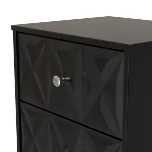 San Jose Ready assembled Black 2 Drawer Bedside chest (H)521mm (W)450mm (D)395mm