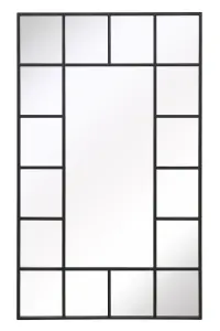 MirrorOutlet The Genestra Black Modern Wall Leaner Garden Mirror 200 x 120cm