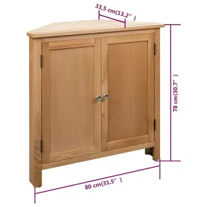 Berkfield Corner Cabinet 80x33.5x78 cm Solid Oak Wood