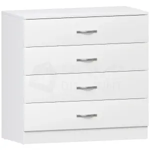 Vida Designs Riano White 4 Drawer Chest (H)720mm (W)750mm (D)360mm