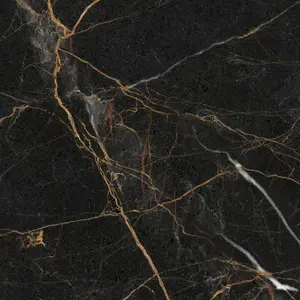 Top Ceramics Black Marble Tiles Porcelain Matt Floor Wall (L)60cm x (W)60cm Each box 1.08sqm