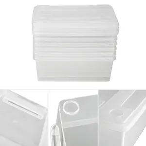 Storage Boxes - 24-piece set with lids, ventilation openings, 33 x 23 x 12 cm - transparent