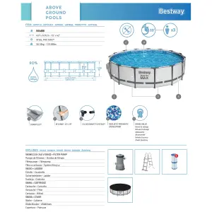 Bestway Steel Pro MAX™ Swimming pool with pump (L) 1.07m x (H) 457cm