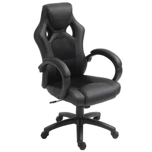 Vinsetto Racing Gaming Chair Swivel Home Office Gamer Chair with Wheels Black