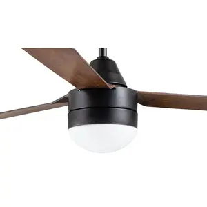 122Cm Harlene 3 - Blade Ceiling Fan with Remote Control and Light Kit Included Black / Bronze