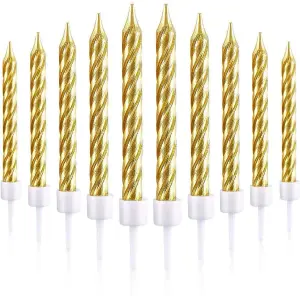 10pcs Spiral Candles for Birthday Wedding Anniversary Dinner Party Cake Topper Table Decorations,