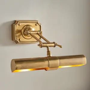 Luminosa 2 Light Picture Wall Light Lamp Brass, LED E14