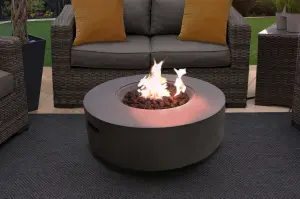 MDA Designs FUSION Dark Grey Lavish Garden and Patio Fire Pit with Eco-Stone Finish - Fully Assembled