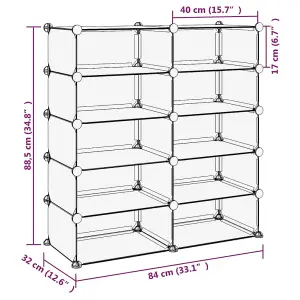 Berkfield Shoe Rack Transparent 84x32x88.5 cm PP