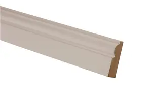 Metsä Wood Primed White MDF Torus Architrave (L)2100mm (W)69mm (T)18mm, Pack of 5