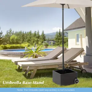 Costway 77kg Patio Umbrella Base Fillable Umbrella Stand Flower Box w/ 2 Universal Wheels